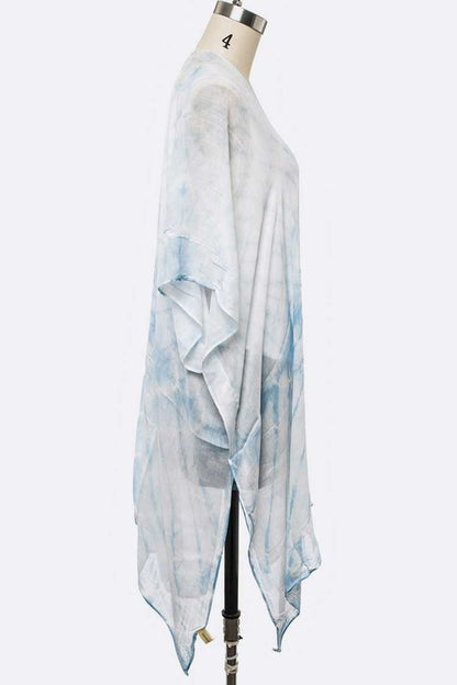 Tie Dyed Printed Feather Weight Long Kimono