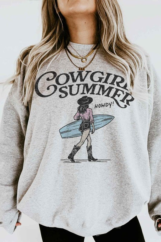 PLUS SIZE COWGIRL SUMMER GRAPHIC SWEATSHIRT