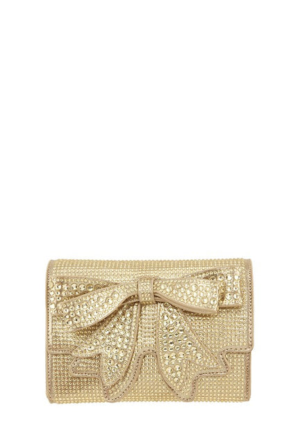 Rhinestone Double Ribbon Handbag