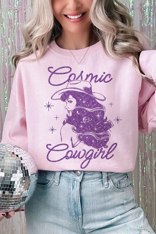 COSMIC COWGIRL WESTERN COUNTRY GRAPHIC SWEATSHIRT