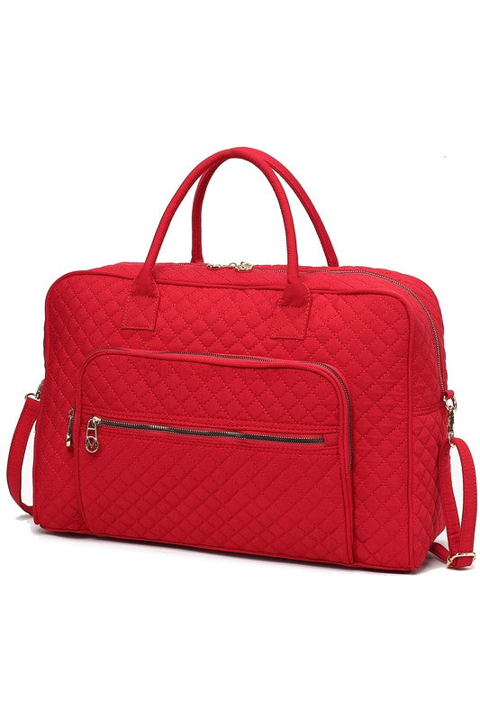 MKF Collection Jayla Solid Quilted Duffle Bag