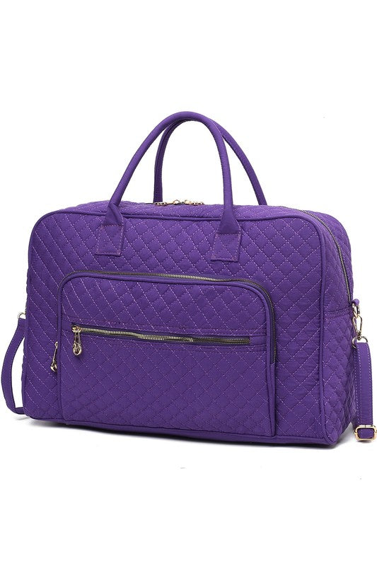 MKF Collection Jayla Solid Quilted Duffle Bag