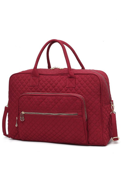 MKF Collection Jayla Solid Quilted Duffle Bag