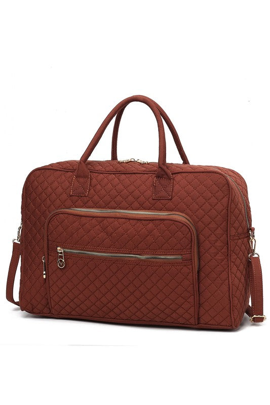 MKF Collection Jayla Solid Quilted Duffle Bag