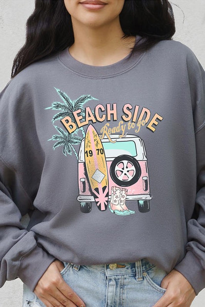 Beach Side Ready To Go Graphic Fleece Sweatshirts