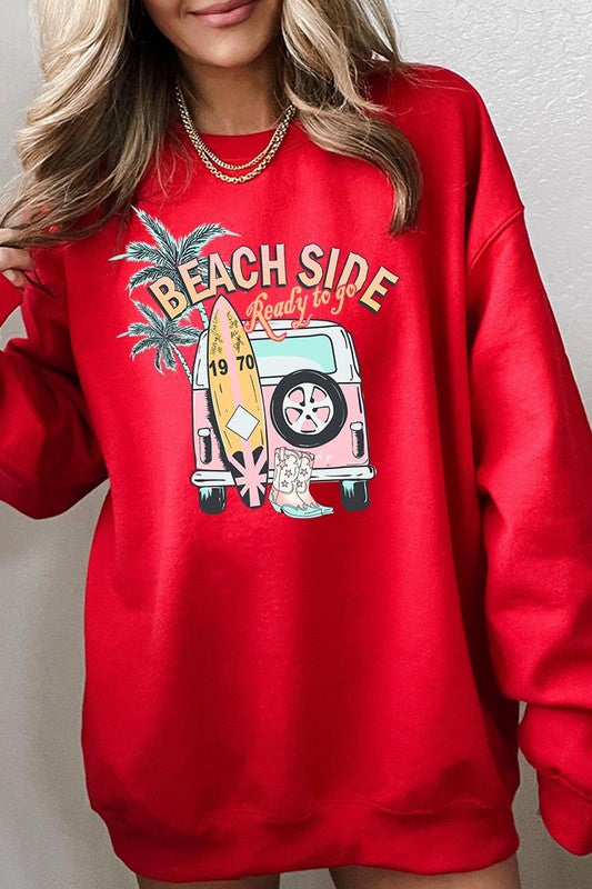 Beach Side Ready To Go Graphic Fleece Sweatshirts