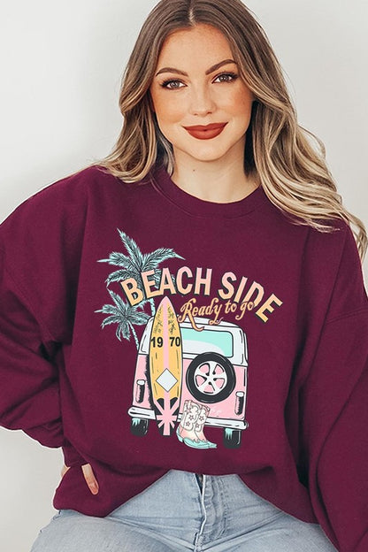 Beach Side Ready To Go Graphic Fleece Sweatshirts