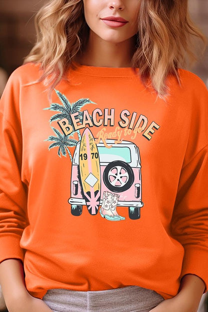 Beach Side Ready To Go Graphic Fleece Sweatshirts