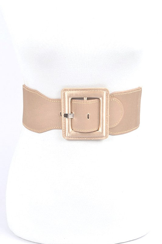 Satin Metallic Elastic Fashion Wide Belt