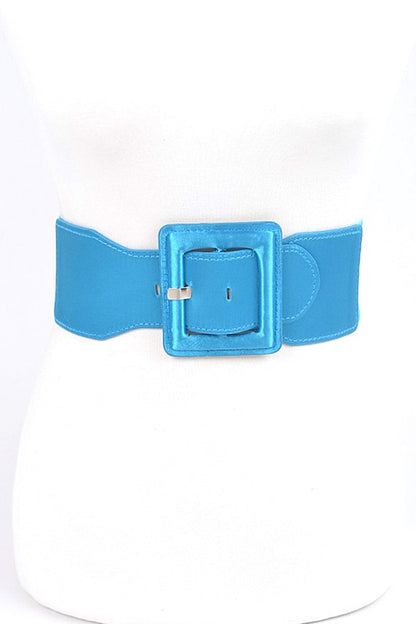 Satin Metallic Elastic Fashion Wide Belt