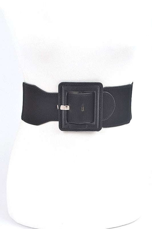 Satin Metallic Elastic Fashion Wide Belt