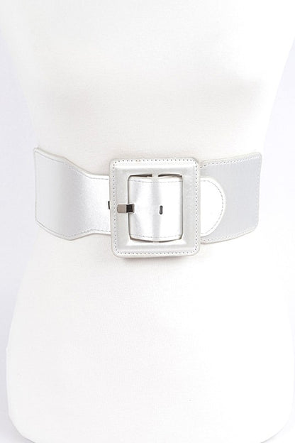 Satin Metallic Elastic Fashion Wide Belt