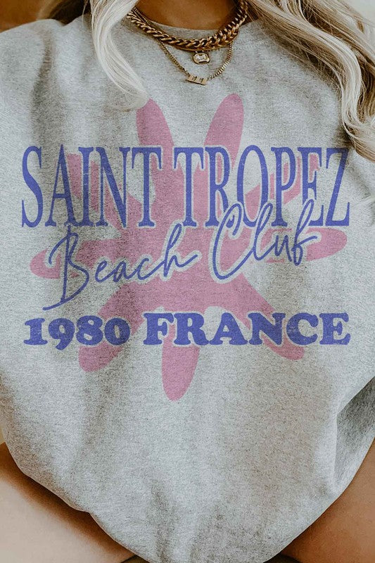 SAINT TROPEZ BEACH CLUB GRAPHIC SWEATSHIRT