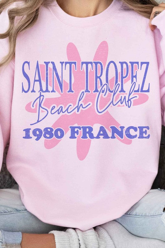 SAINT TROPEZ BEACH CLUB GRAPHIC SWEATSHIRT