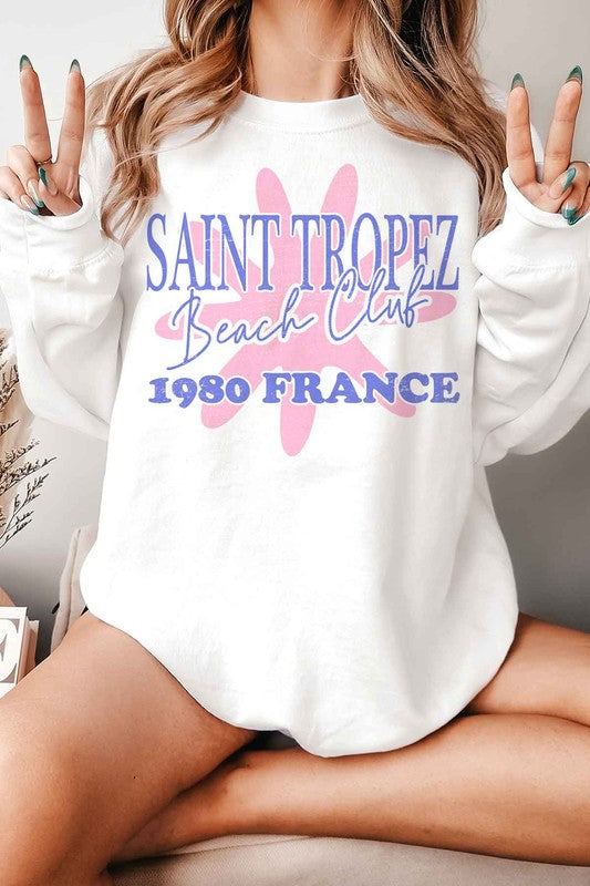 SAINT TROPEZ BEACH CLUB GRAPHIC SWEATSHIRT