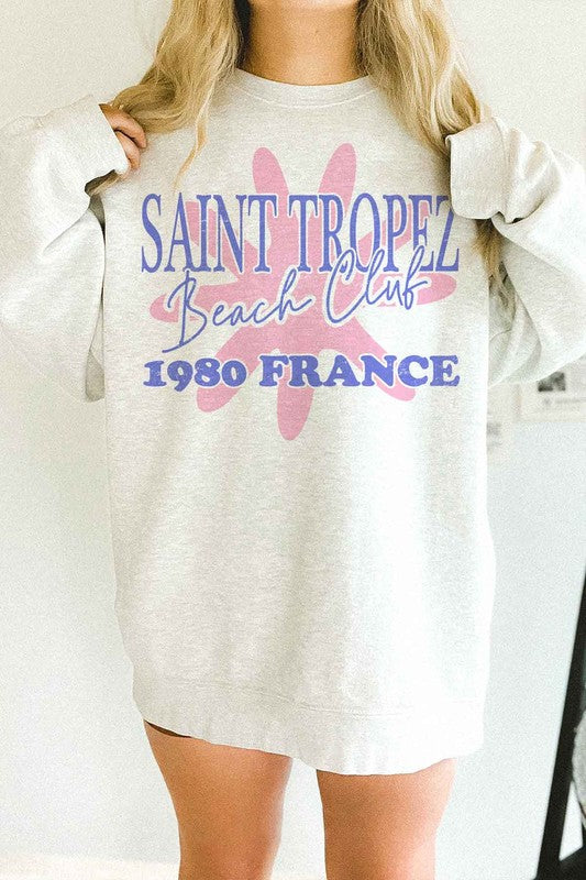 SAINT TROPEZ BEACH CLUB OVERSIZED SWEATSHIRT