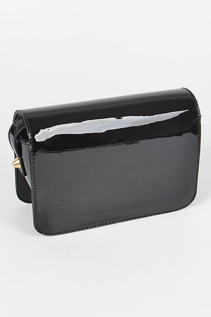 Patent Finish Iconic Camera Crossbody Bag