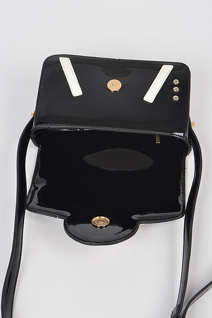 Patent Finish Iconic Camera Crossbody Bag