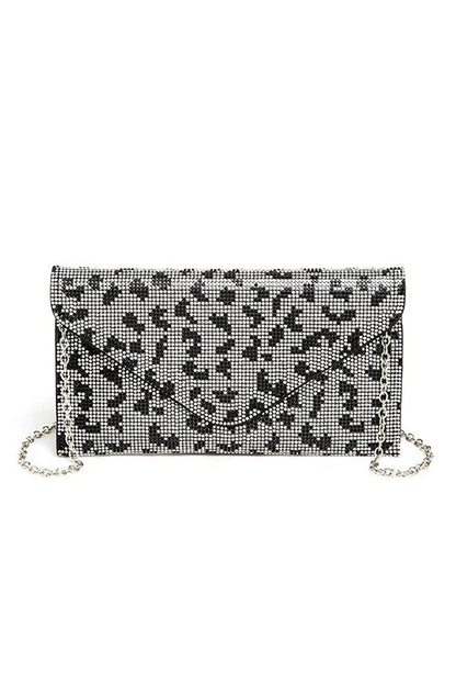 Rhinestone Animal Print Convertible Clutch