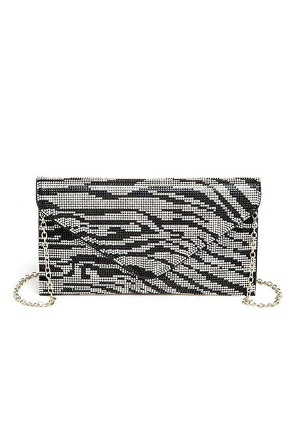 Rhinestone Animal Print Convertible Clutch