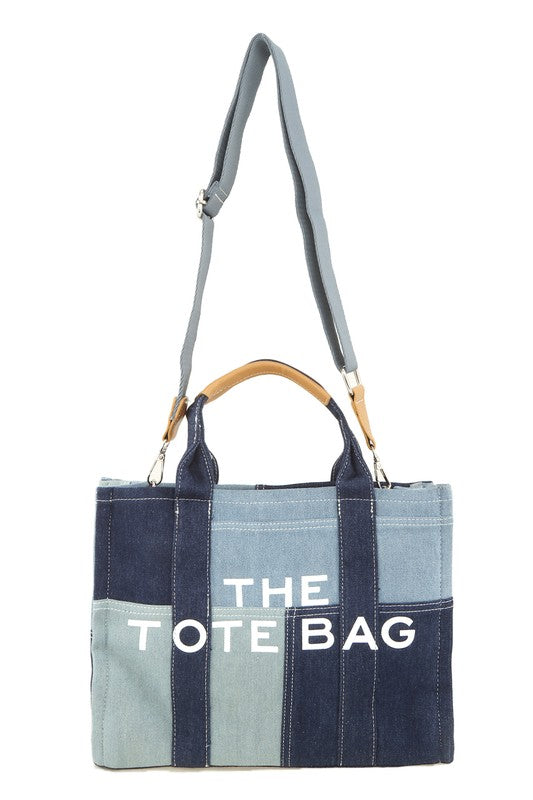 The Tote Denim Crossbody Bag