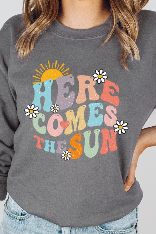 Here Comes The Sun Graphic Fleece Sweatshirts