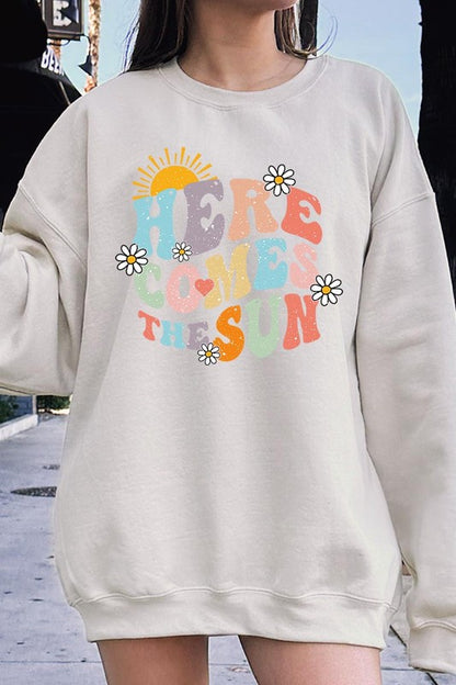 Here Comes The Sun Graphic Fleece Sweatshirts