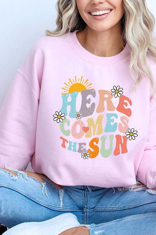 Here Comes The Sun Graphic Fleece Sweatshirts