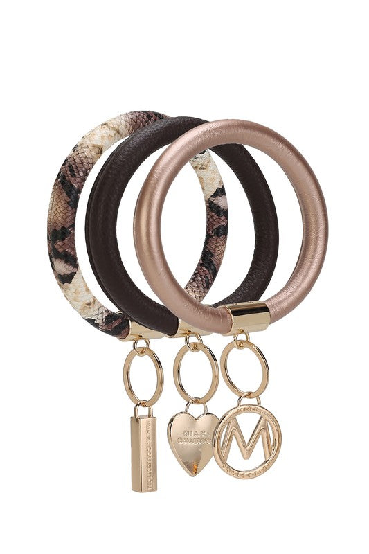 MKF Collection Bangle Wristlet Keychain Set