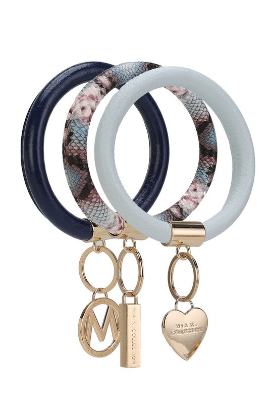 MKF Collection Bangle Wristlet Keychain Set