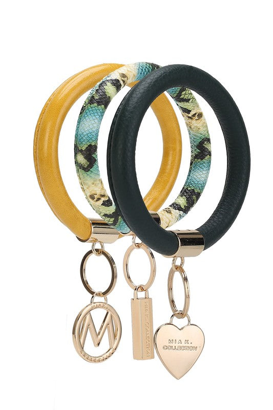 MKF Collection Bangle Wristlet Keychain Set