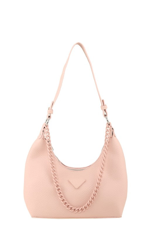 Smooth Textured Shoulder Chain Bag