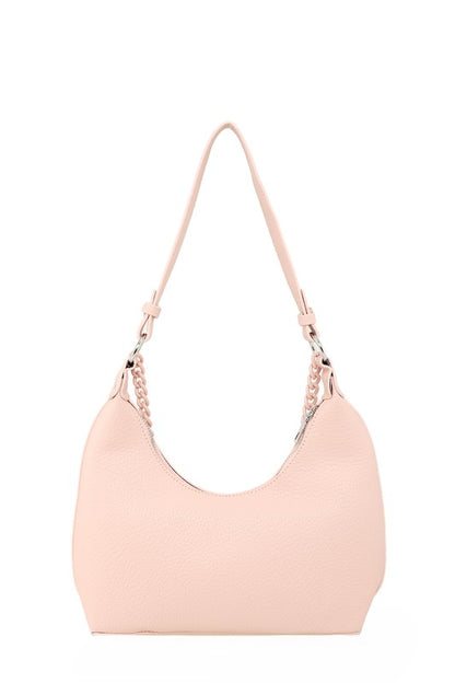 Smooth Textured Shoulder Chain Bag