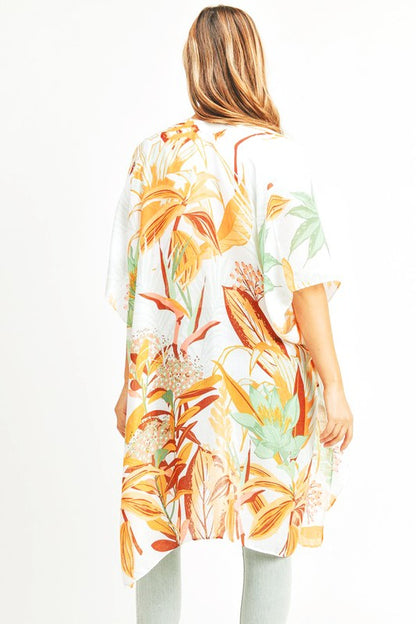 Floral Printed Light Weight Kimono Cardigan