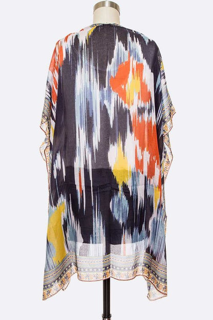 Mix Print Light Weight Kimono Cardigan