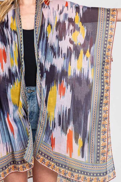 Mix Print Light Weight Kimono Cardigan