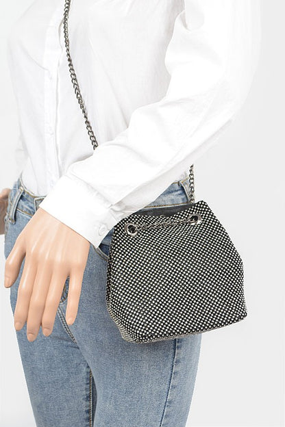 Rhinestone Mesh Convertible Swing Bag