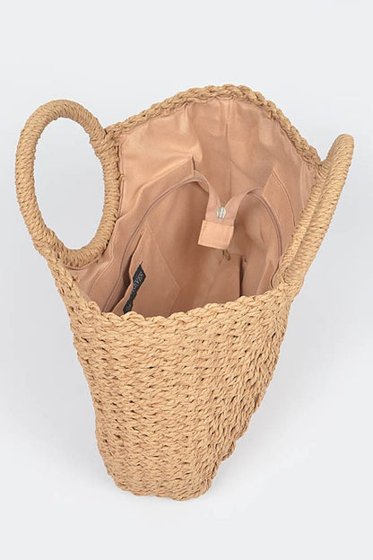 Straw Basket Weaved Summer Tote