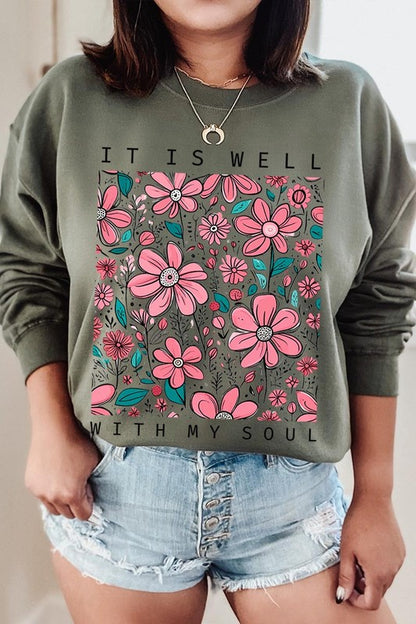 It Is Well With My Soul Graphic Fleece Sweatshirts