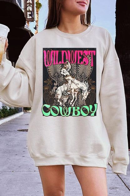 Wild West Cowboy Graphic Fleece Sweatshirts