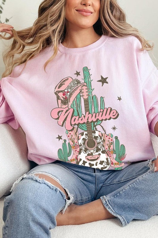 Nashville Music City Graphic Fleece Sweatshirts