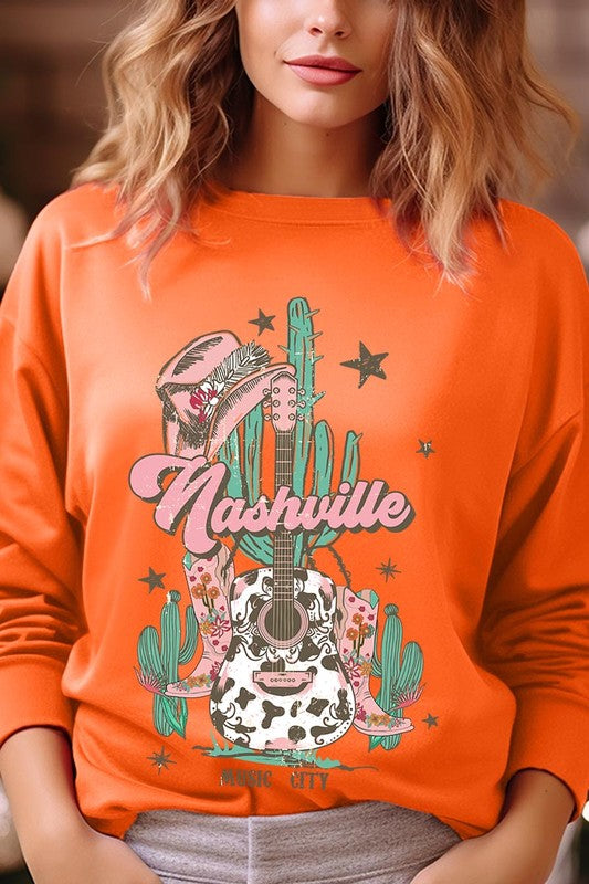 Nashville Music City Graphic Fleece Sweatshirts