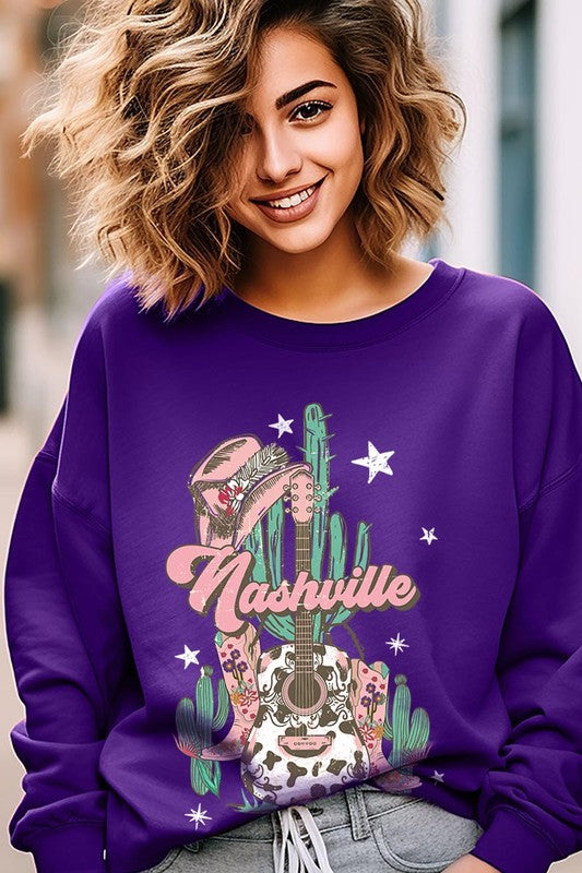 Nashville Music City Graphic Fleece Sweatshirts