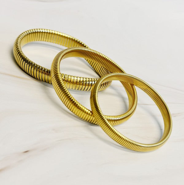 Golden Spring Soft Bangle Bracelet - SLIM