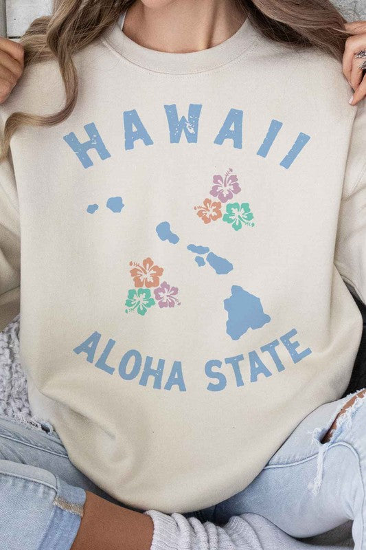 HAWAII ALOHA STATE GRAPHIC SWEATSHIRT