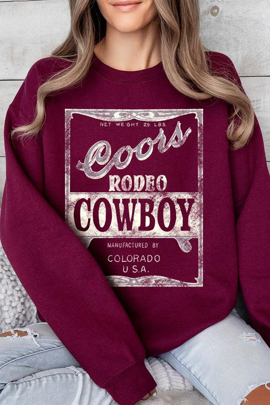 Coors Rodeo Cowboy Graphic Fleece Sweatshirts