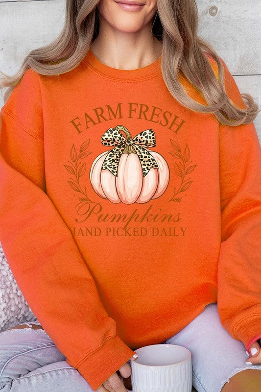 Farm Fresh Pumpkins Graphic Fleece Sweatshirts