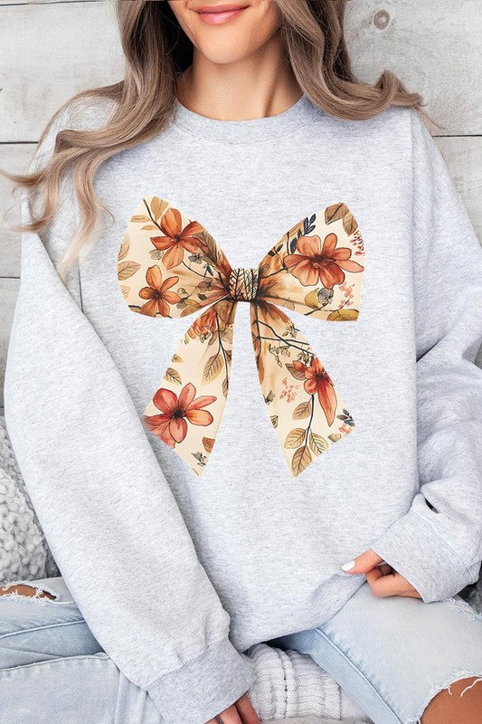 Autumn Bow Graphic Fleece Sweatshirts