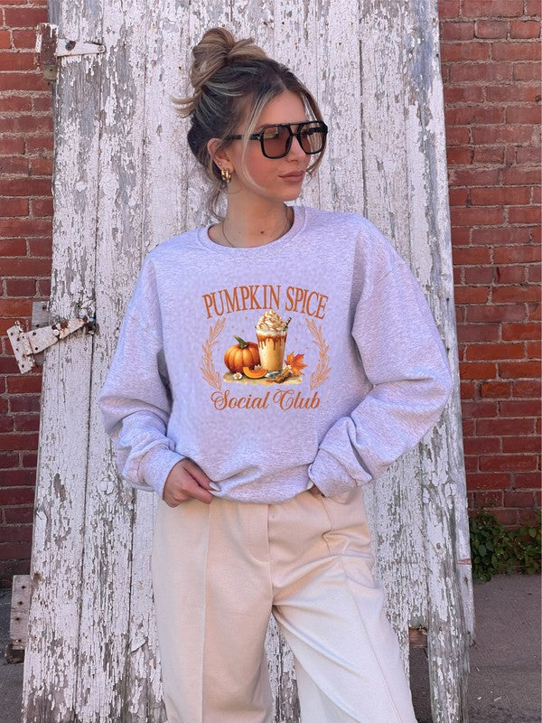 Pumpkin Spice Social Club Crew Neck Sweatshirt