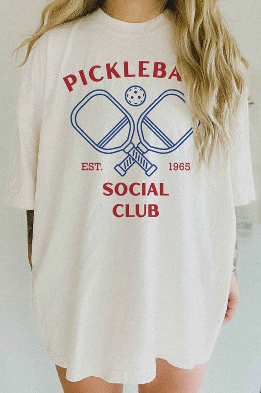 PICKLEBALL SOCIAL CLUB OVERSIZED GRAPHIC TEE